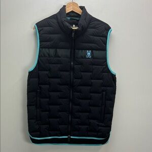 Psycho Bunny Helbeck Seamless Down Vest Black Blue Puffer Mens Medium